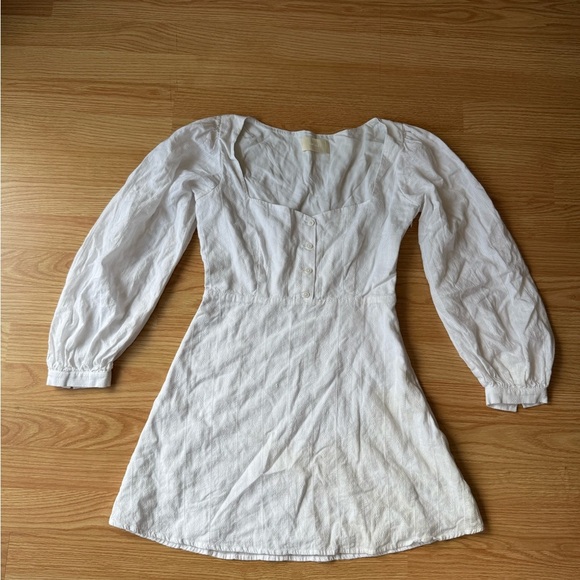 Anthropologie CAPULET Elegant White Long Sleeve Dress Size Small - Picture 5 of 11